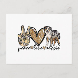 Frieden, Liebe, Aussie, Australischer Schäferhund, Feiertagspostkarte