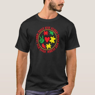 Frieden Liebe Autismus-Bewusstsein sei anders Juge T-Shirt