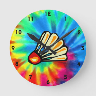 Frieden, Liebe, Badminton Runde Wanduhr
