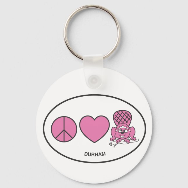 Frieden, Liebe, Biber Schlüsselanhänger (Vorderseite)