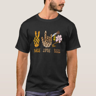 Frieden Liebe Bienen Lustige Imker Gärtner Biene T-Shirt