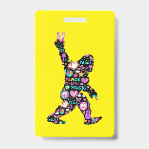 Frieden Liebe Bigfoot Hippie Lustiger Bigfoot-Fan Ausweis