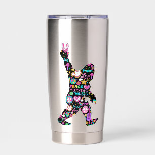 Frieden Liebe Bigfoot Hippie Lustiger Bigfoot-Fan  Thermobecher