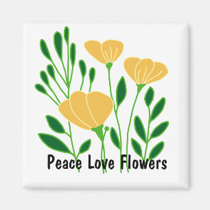 Frieden Liebe Blumen Magnet
