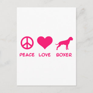 Frieden, Liebe, Boxer Postkarte