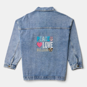 Frieden Liebe Bulldogge Vektor Jeansjacke