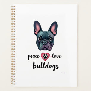 Frieden Liebe Bulldoggen Vintage Galaxy Französisc Planer