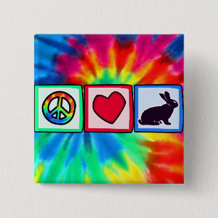 Frieden, Liebe, Bunnies Button