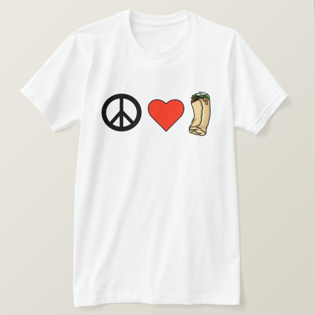 Frieden, Liebe, Burrito-T - Shirt (Design vorne)