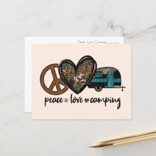 Frieden, Liebe, Camping Postkarte