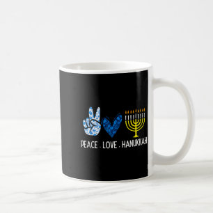 Frieden Liebe Chanukka Retro Chanukah Jüdische Män Kaffeetasse