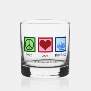 Frieden Liebe Chanukka Süßes Maßgeschneidertes Whiskyglas
