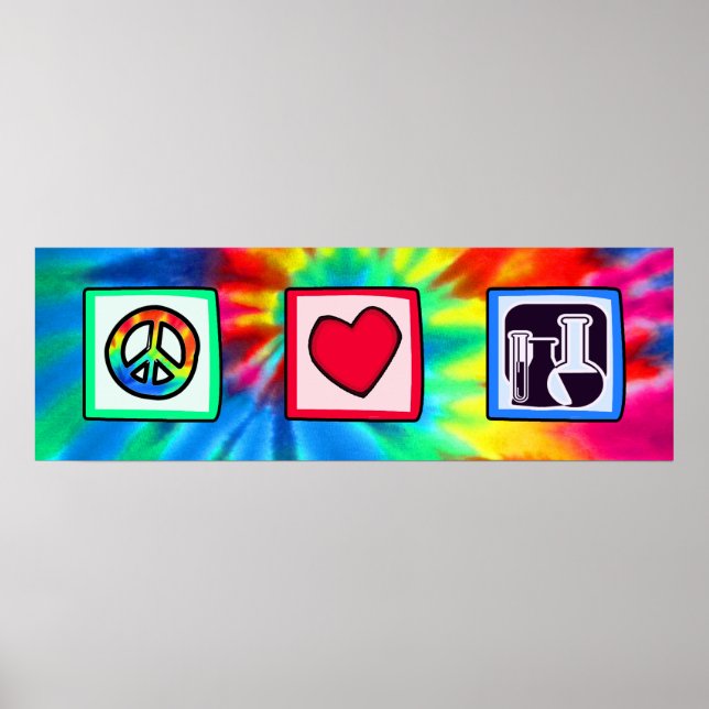 Frieden, Liebe, Chemie Poster (Vorne)