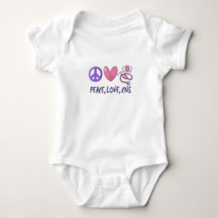 Frieden Liebe CNS Krankenschwester Baby Strampler