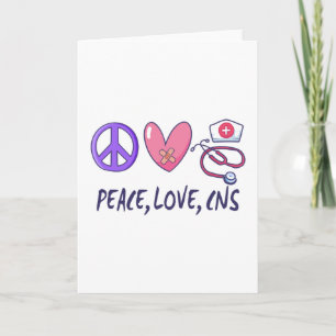 Frieden Liebe CNS Krankenschwester Karte