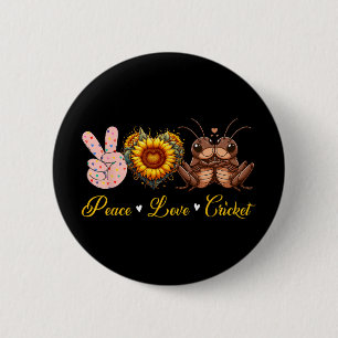 Frieden Liebe Cricket Insekten Sonnenblumen Friede Button