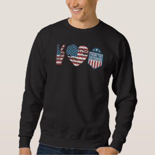 Frieden Liebe Dankeschön Veteranentag Veteran Männ Sweatshirt