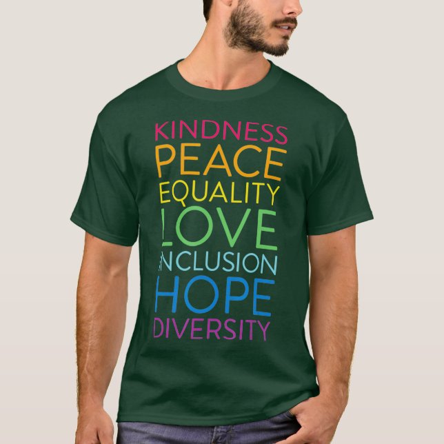 Frieden Liebe Einbeziehung Gleichstellung Diversit T-Shirt (Vorderseite)