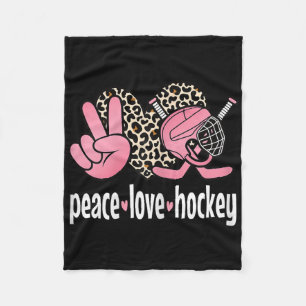 Frieden Liebe Eishockey Süße Eishockey Frauen Mädc Fleecedecke