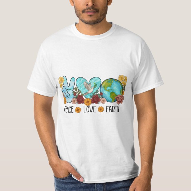 Frieden, Liebe, Erde - Ein floraler Tribut an die  T-Shirt (Vorderseite)