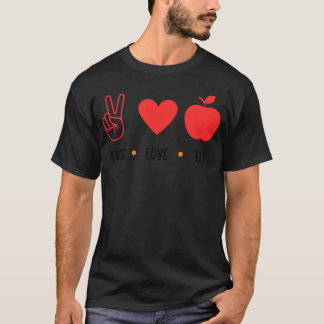 Frieden Liebe Essen Zitate Design Familie T-Shirt
