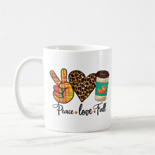 Frieden, Liebe, Fall Leopard Pumpkin GewürzLatte Kaffeetasse