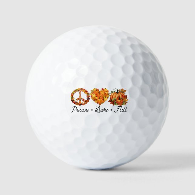 Frieden, Liebe, Fall - Pumpkins Golfball (Vorderseite)