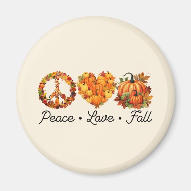 Frieden, Liebe, Fall - Pumpkins Magnet (Vorne)