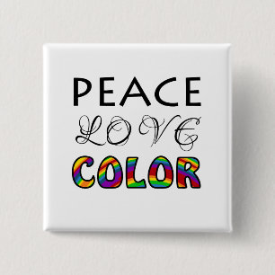 Frieden Liebe Farbe Regenbogen Design Button