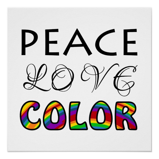 Frieden Liebe Farbe Regenbogen Design Poster (Vorderseite)