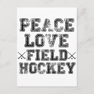 Frieden, Liebe, Feldhockey Postkarte