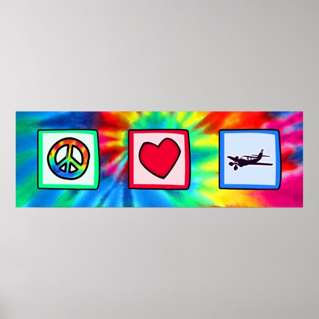 Frieden, Liebe, Fliegen Poster (Vorne)