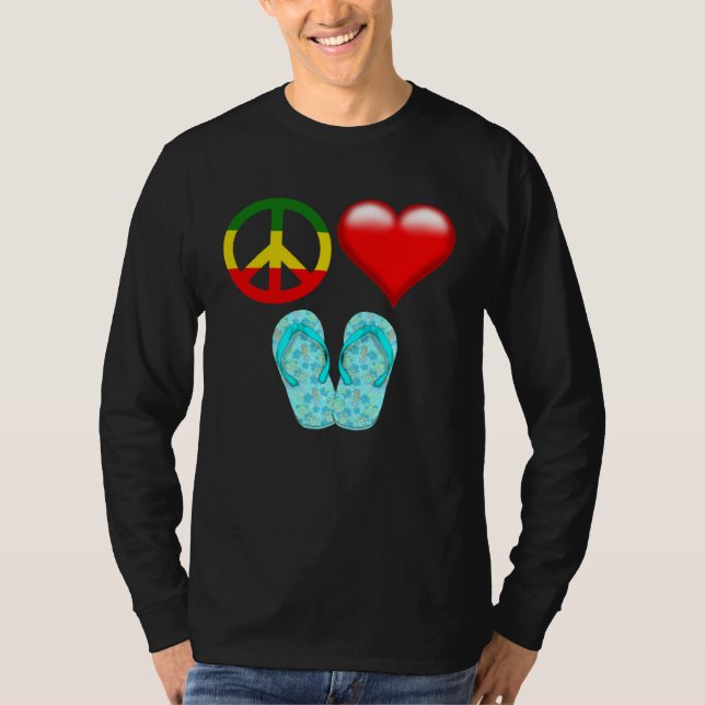Frieden Liebe Flip Flops T-Shirt (Vorderseite)