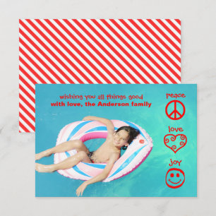 Frieden, Liebe, Freude - 3x5 Weihnachtskarte Einladung