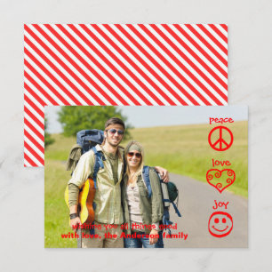 Frieden, Liebe, Freude - 3x5 Weihnachtskarte Einladung