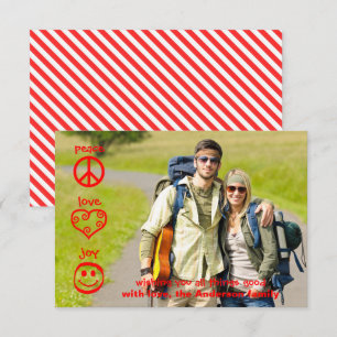 Frieden, Liebe, Freude - 3x5 Weihnachtskarte Einladung