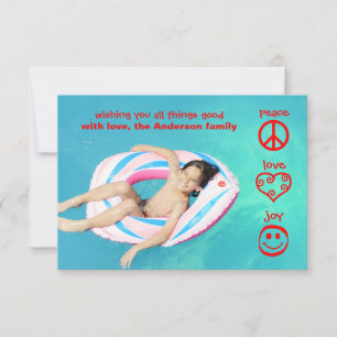 Frieden, Liebe, Freude - 3x5 Weihnachtskarte Einladung