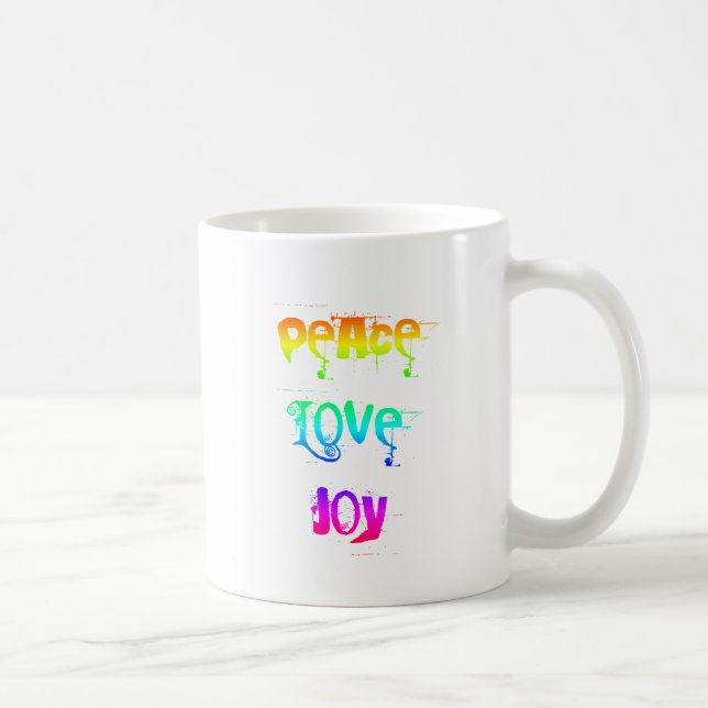 Frieden Liebe Freude Kaffeetasse (Rechts)