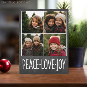 Frieden Liebe Freude Schultafel 4 Fotocollage Feiertagspostkarte