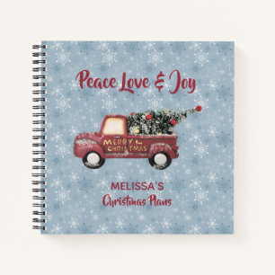 Frieden Liebe & Freude Spielzeugwagen Frohe Weihna Notizbuch