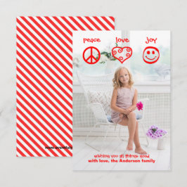Frieden, Liebe, Freude vertikal - 3x5 Weihnachtska Einladung