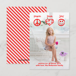 Frieden, Liebe, Freude Vertikal - 3x5 Weihnachtska Einladung