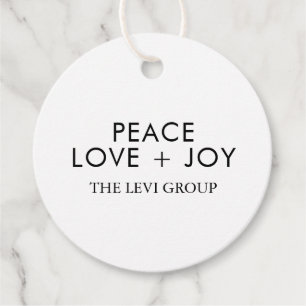 Frieden Liebe Freude Weiß Schwarz Weihnachten Chic Geschenkanhänger