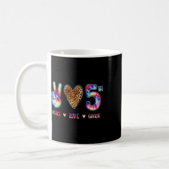 Frieden Liebe Fünfte Klasse Squad Ck Zur Schule Ge Kaffeetasse (Links)