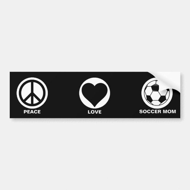 Frieden/Liebe/Fußball-Mama Autoaufkleber (Vorne)