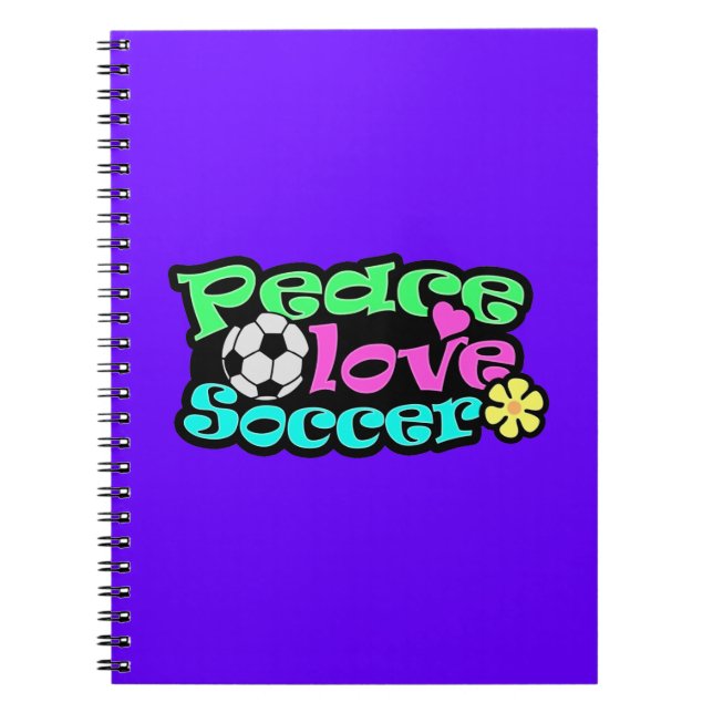 Frieden, Liebe, Fußball; Retro Notizblock (Vorderseite)