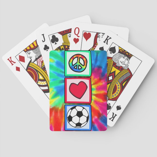 Frieden, Liebe, Fußball Spielkarten (Rückseite)