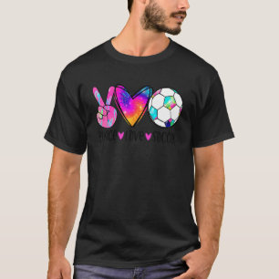 Frieden Liebe Fußball Tie Dye Niedliches Fußballli T-Shirt