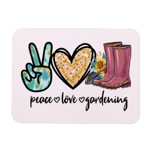 Frieden Liebe Gartenarbeit Magnet