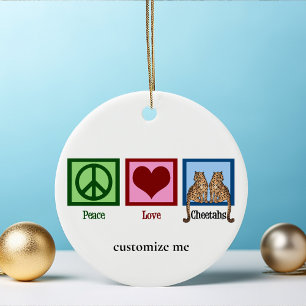 Frieden Liebe Geparden Niedlich Benutzerdefiniert Keramik Ornament